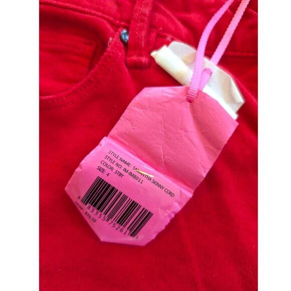 NWT Isaac Mizrahi Jeans Red Skinny Corduroys Size 4 - Picture 4 of 7